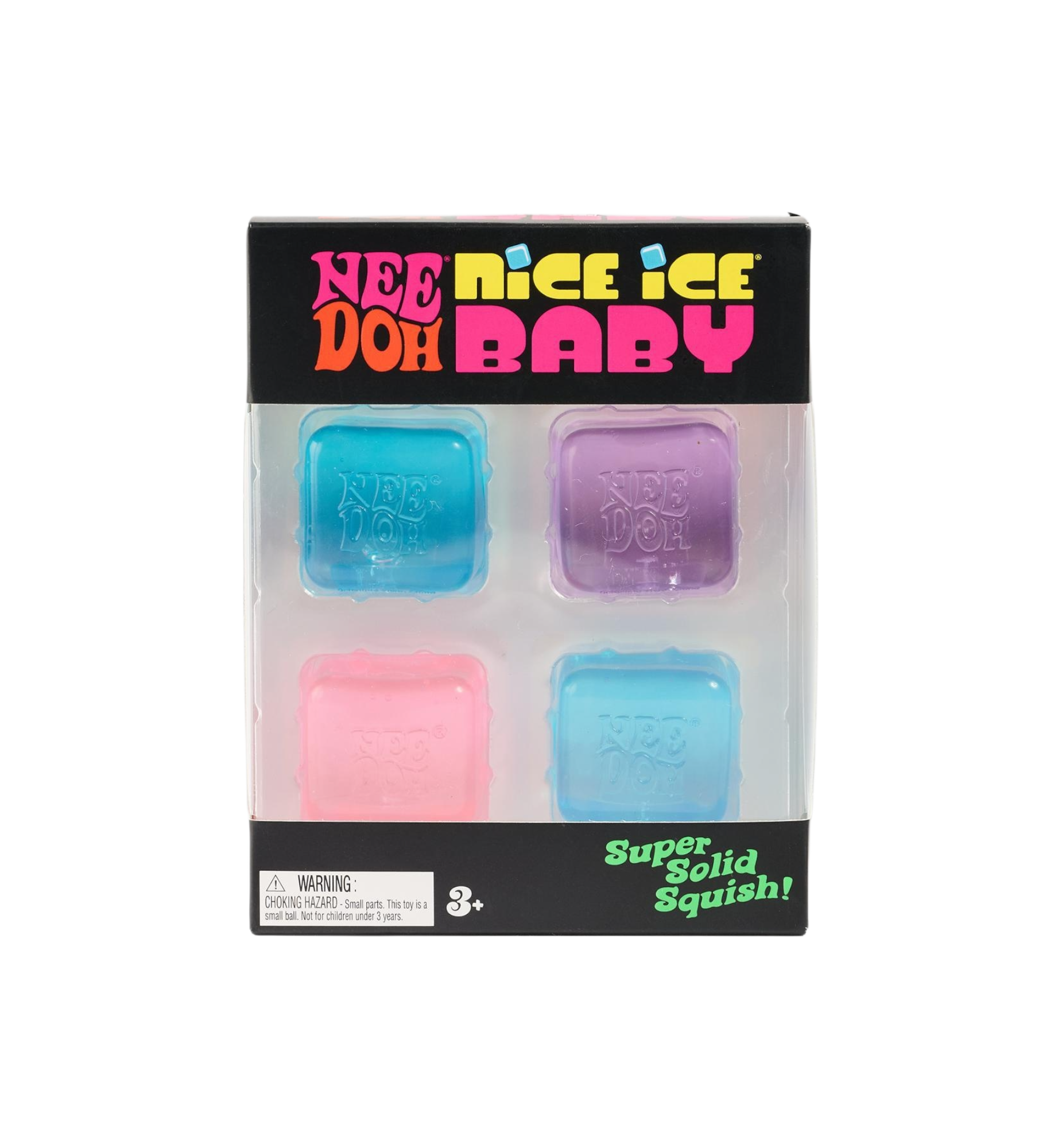 NeeDoh Nice Ice Baby Squishy Fidget Toy Set of 4 "Blue/Purple/Pink"
