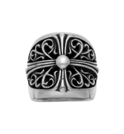 Chrome Hearts Classic Oval Cross Ring "Silver"