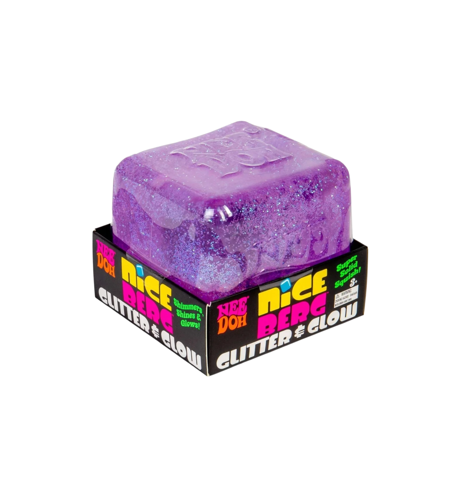 NeeDoh Nice Berg Glitter and Glow Squishy Fidget Toy "Purple"