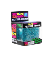 NeeDoh Nice Cube Glitter and Glow Squishy Fidget Toy "Blue"