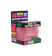 NeeDoh Nice Cube Glitter and Glow Squishy Fidget Toy "Pink"
