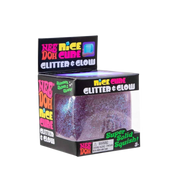 NeeDoh Nice Cube Glitter and Glow Squishy Fidget Toy "Purple"