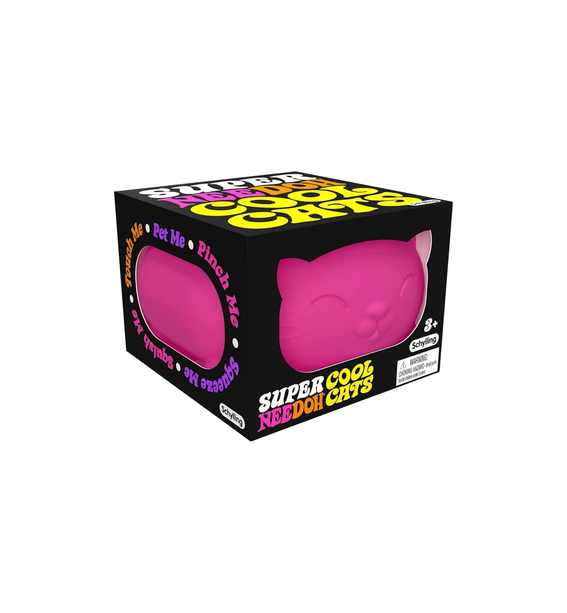 NeeDoh Super Cool Cat Squishy Fidget Toy "Pink"