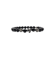 Chrome Hearts 8MM Beaded 4 Silver Bracelet "Black"