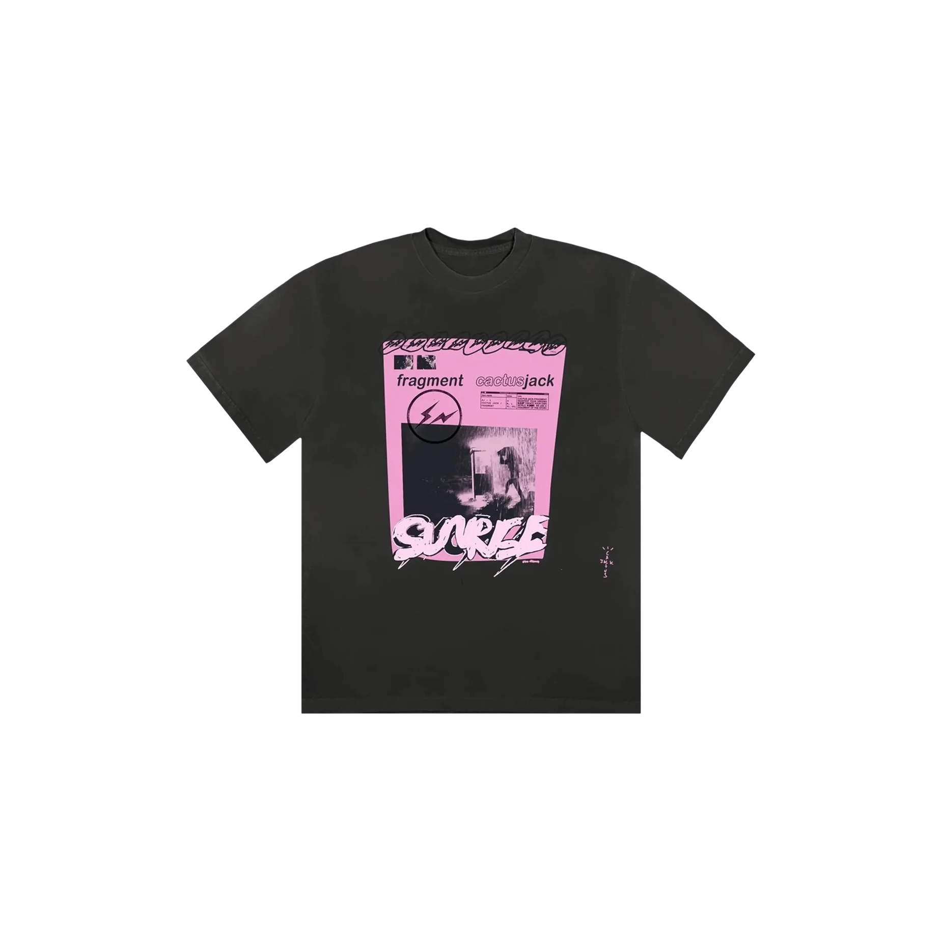 Travis Scott Cactus Jack For Fragment Pink Sunrise T-Shirt Washed Black at Stashed UAE