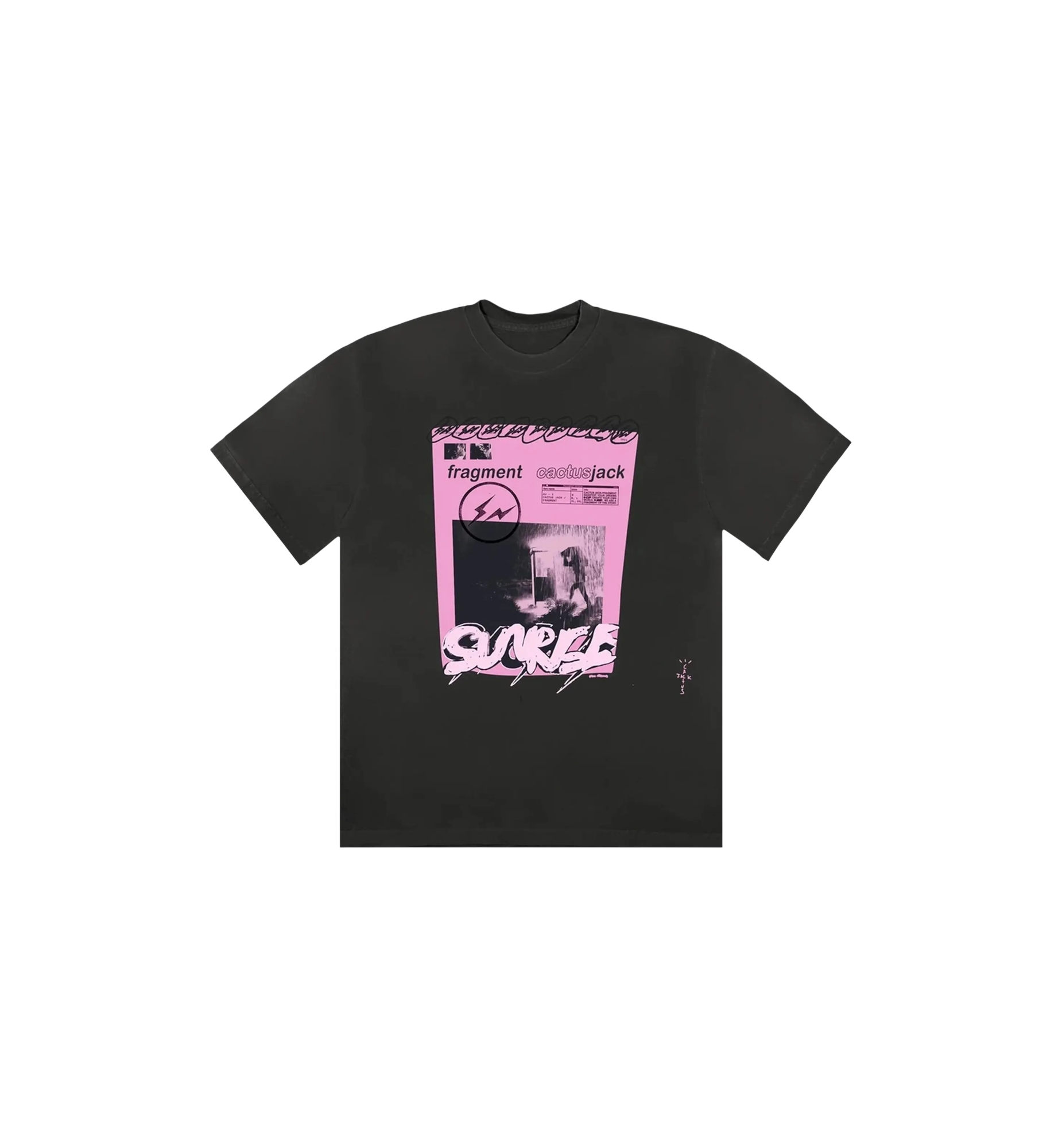 Travis Scott Cactus Jack For Fragment Pink Sunrise T-Shirt "Washed Black"