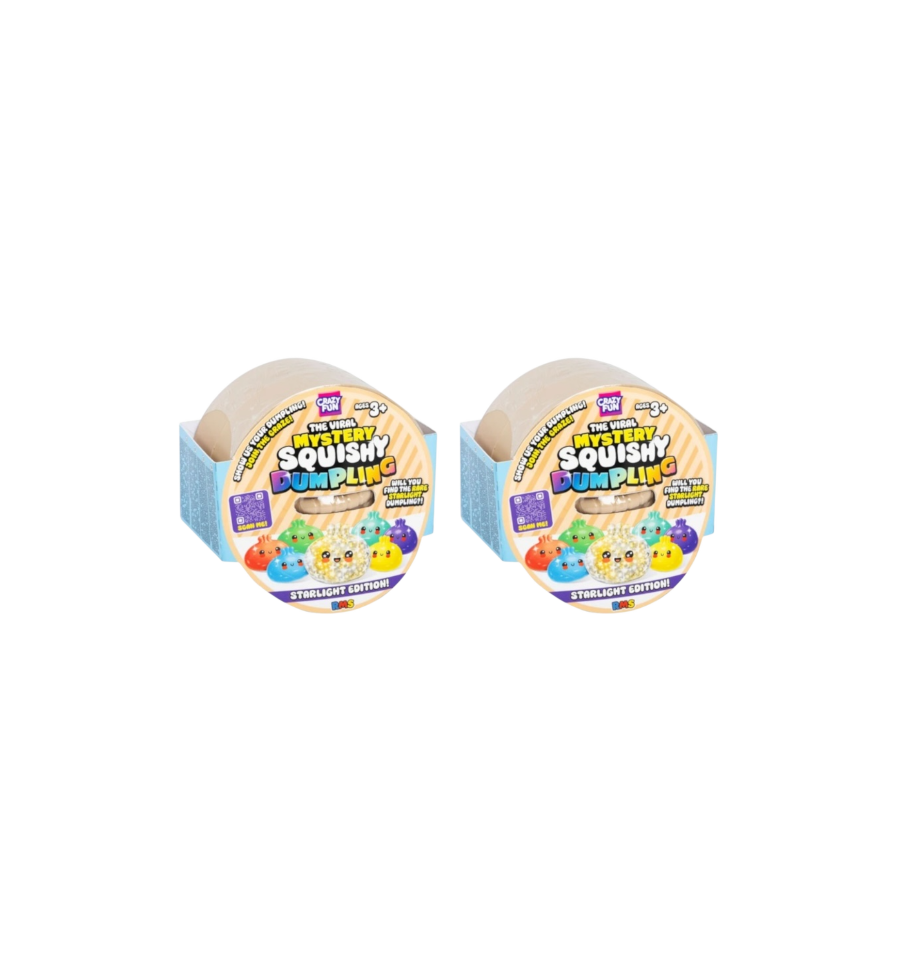 Squishy Bun Rainbow Mystery Squishy "Dumpling" (Shimmering Starlight Chase Version) 2 Blind Boxes