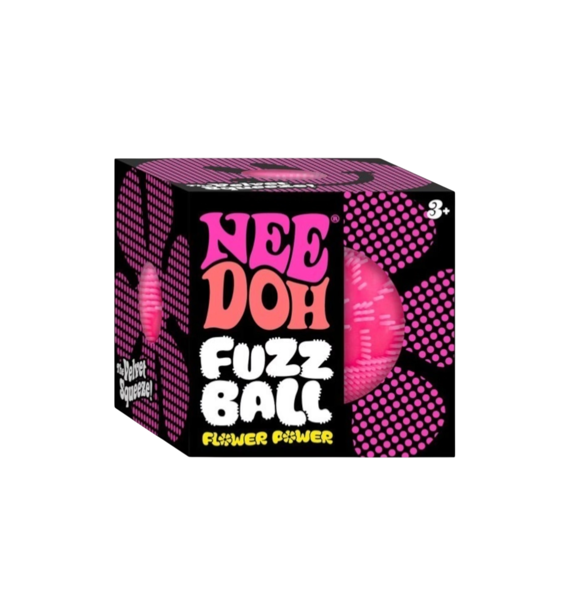 NeeDoh Flower Power Fuzz Ball Squishy Fidget Toy "Pink"