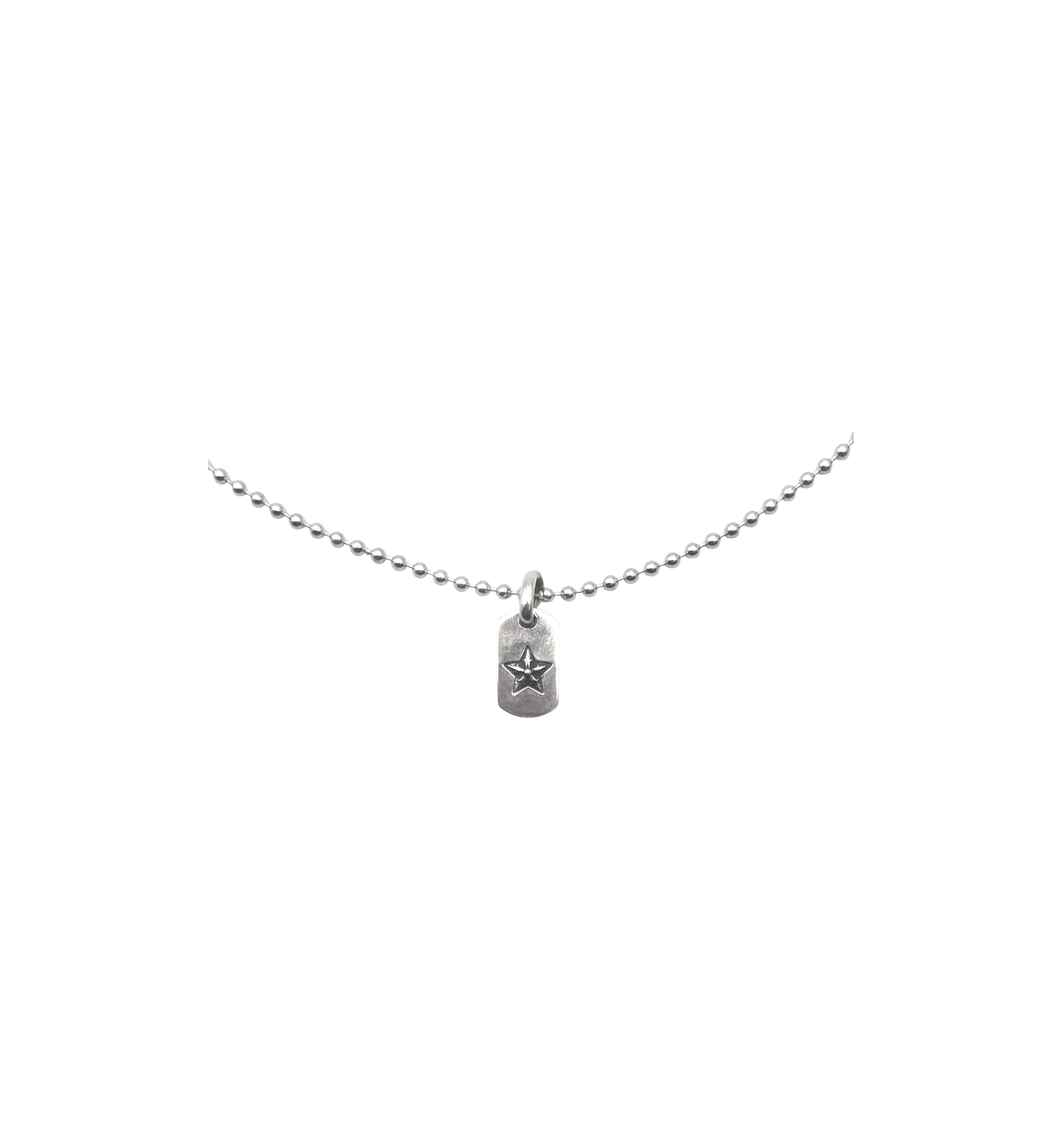 Chrome Hearts Tiny Star Dog Tag Necklace "Silver"