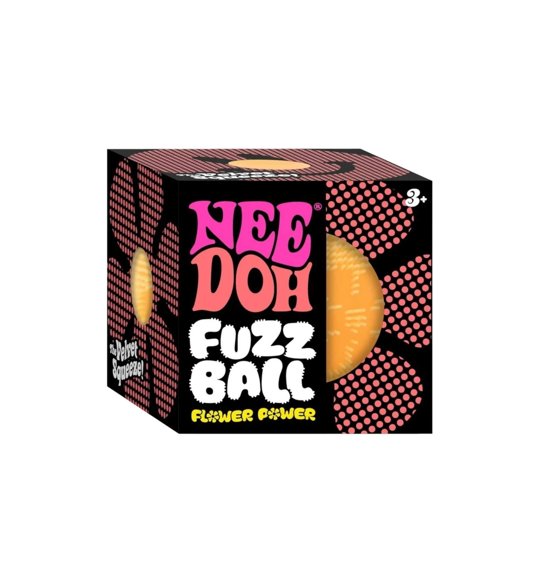 NeeDoh Flower Power Fuzz Ball Squishy Fidget Toy "Orange"
