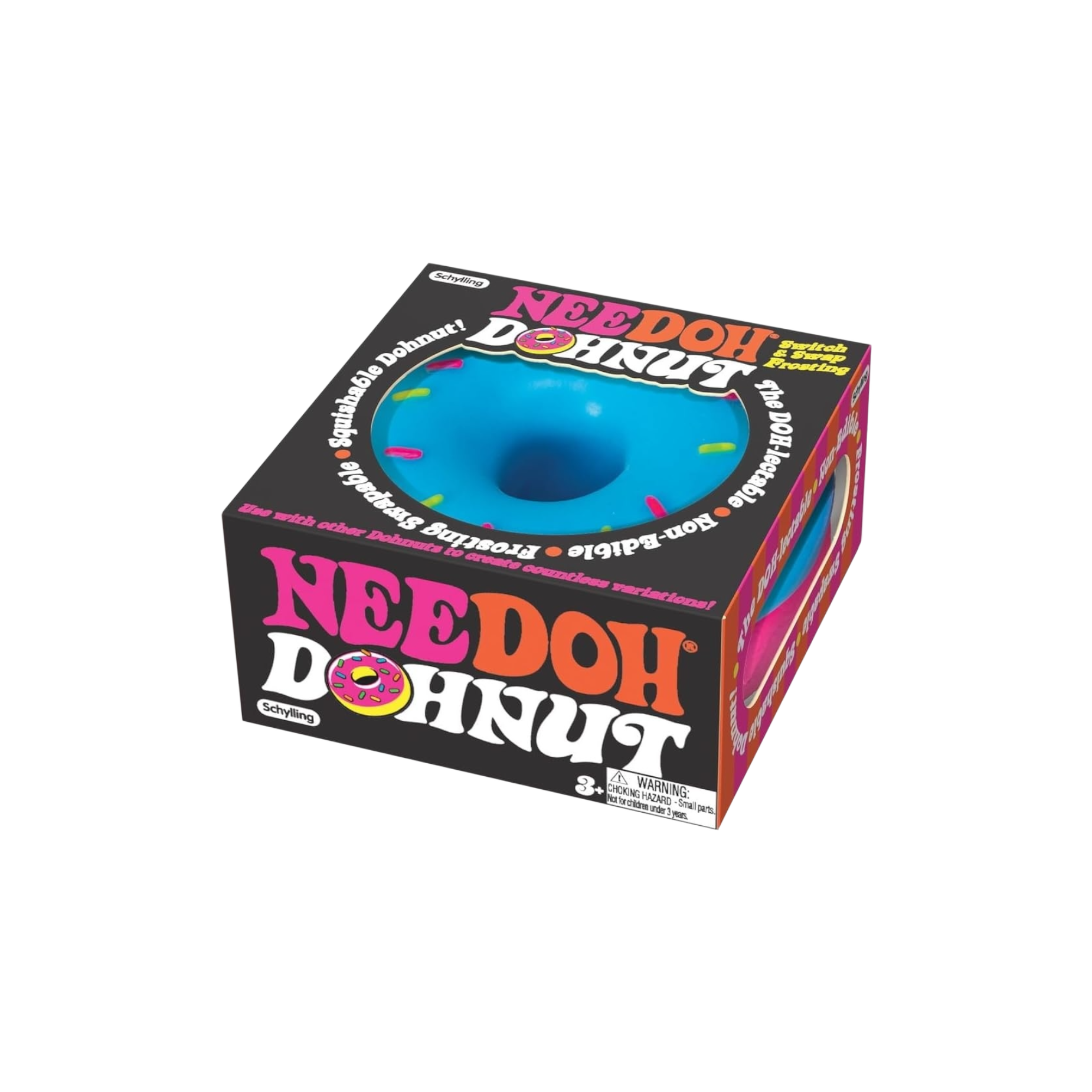 NeeDoh Dohnuts Squishy Fidget Toy Blue packaging detail at Stashed UAE