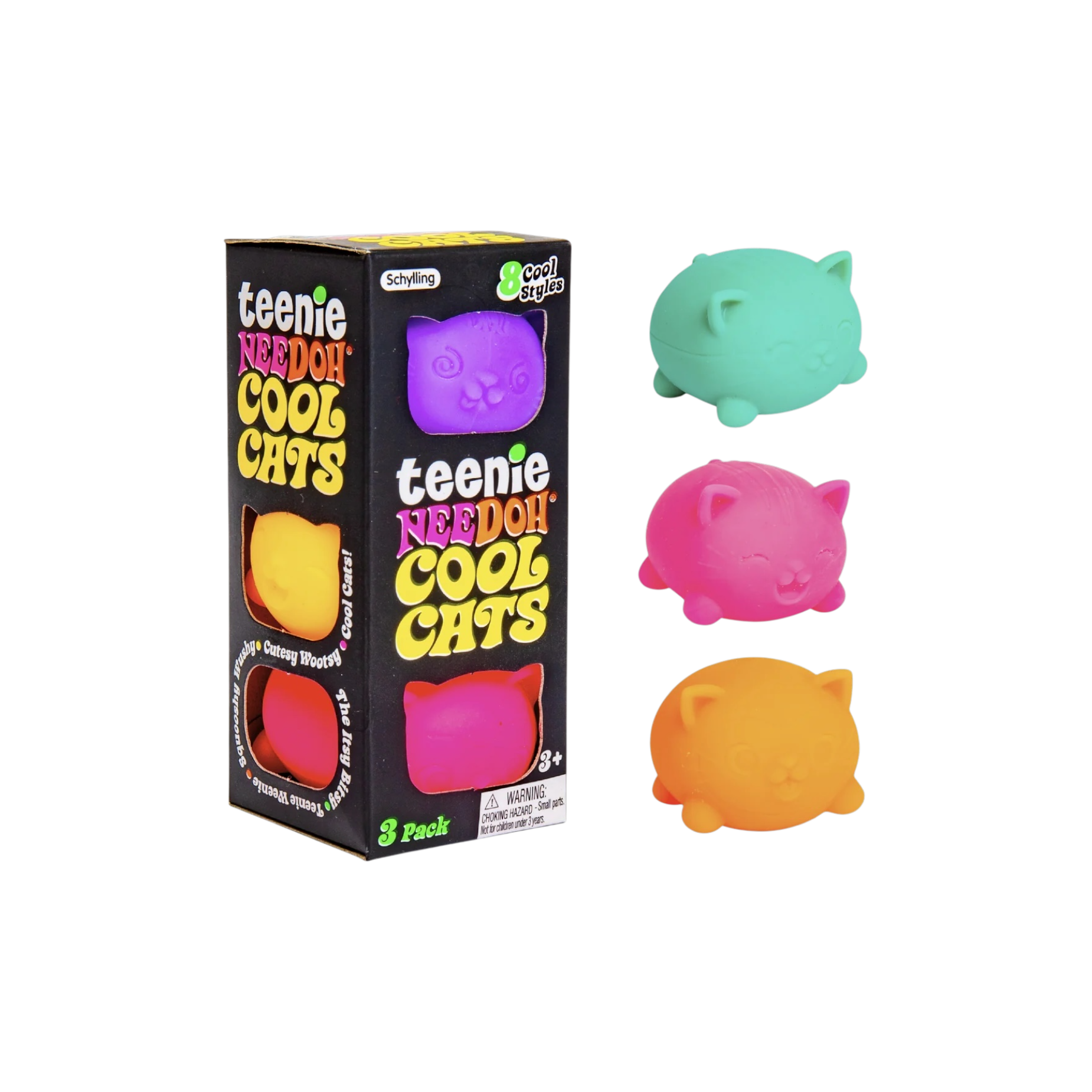 NeeDoh Teenie Cool Cat Squishy Fidget Toy Multicolor at Stashed UAE