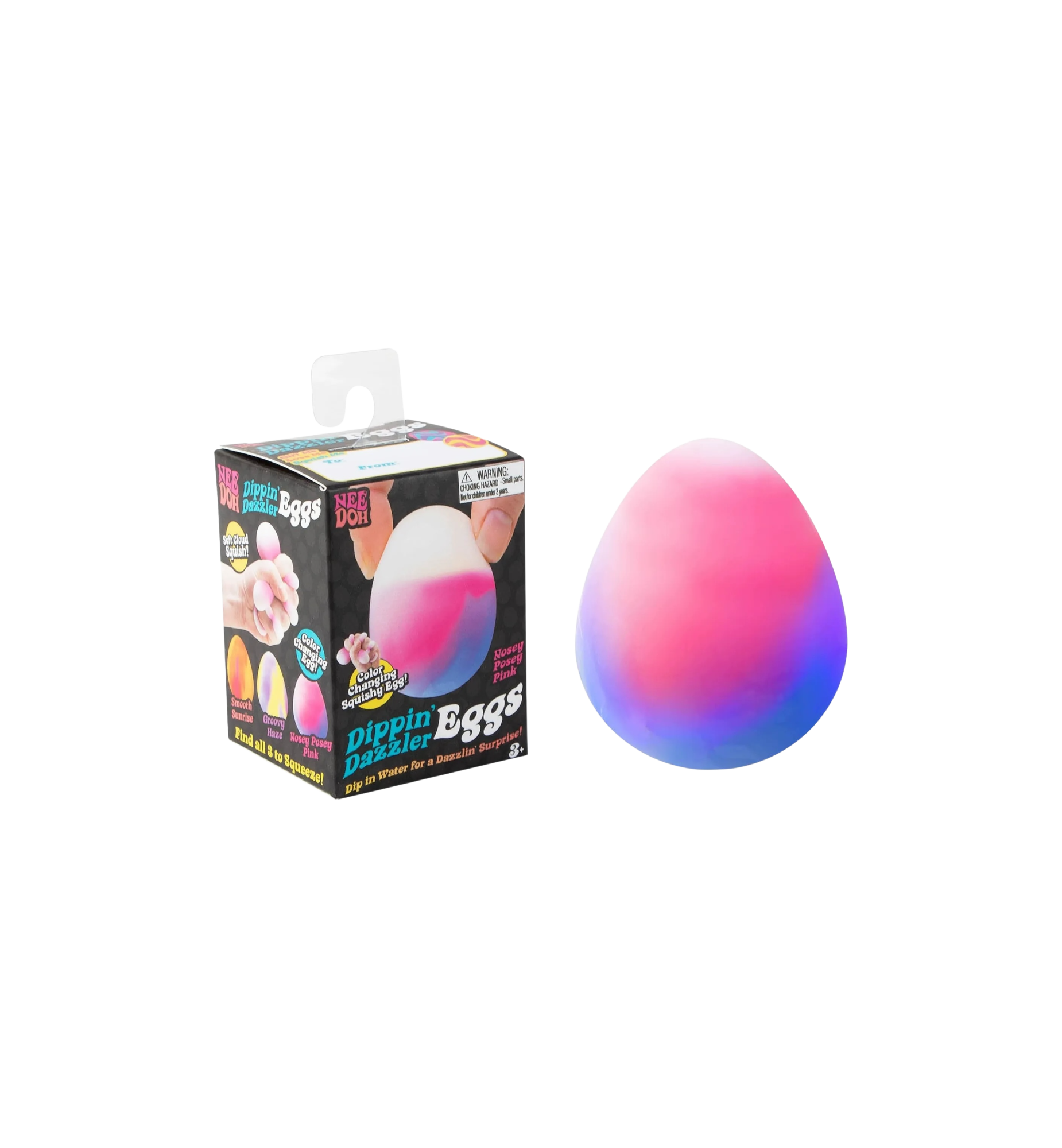 NeeDoh Dippin Dazzer Egg Squishy Fidget Toy "Nosey Posey Pink"