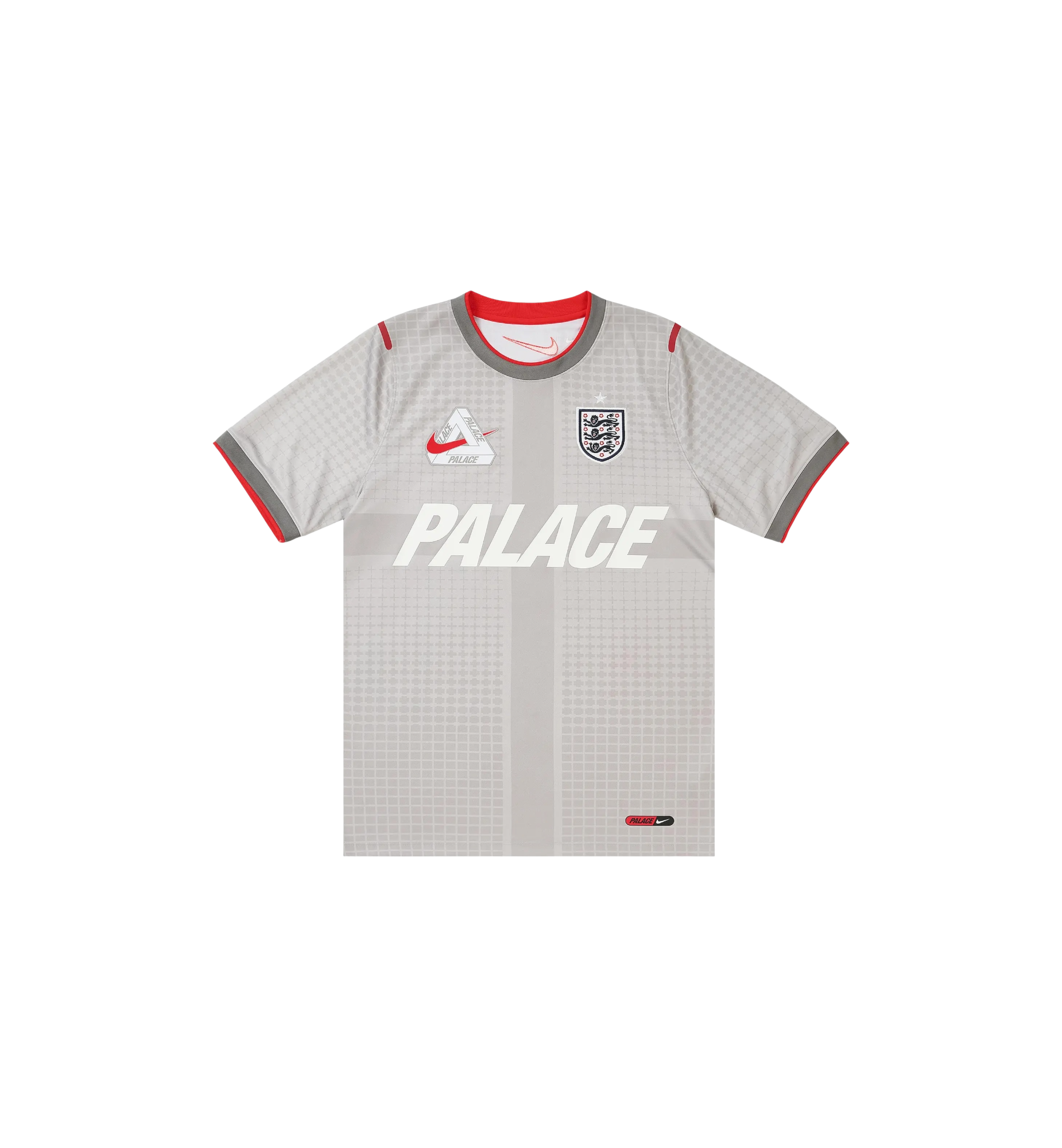 Palace x Nike England Dri-FIT Academy Pro Short Sleeve Football Top Pewter Grey/Bright Crimson at Stashed UAE