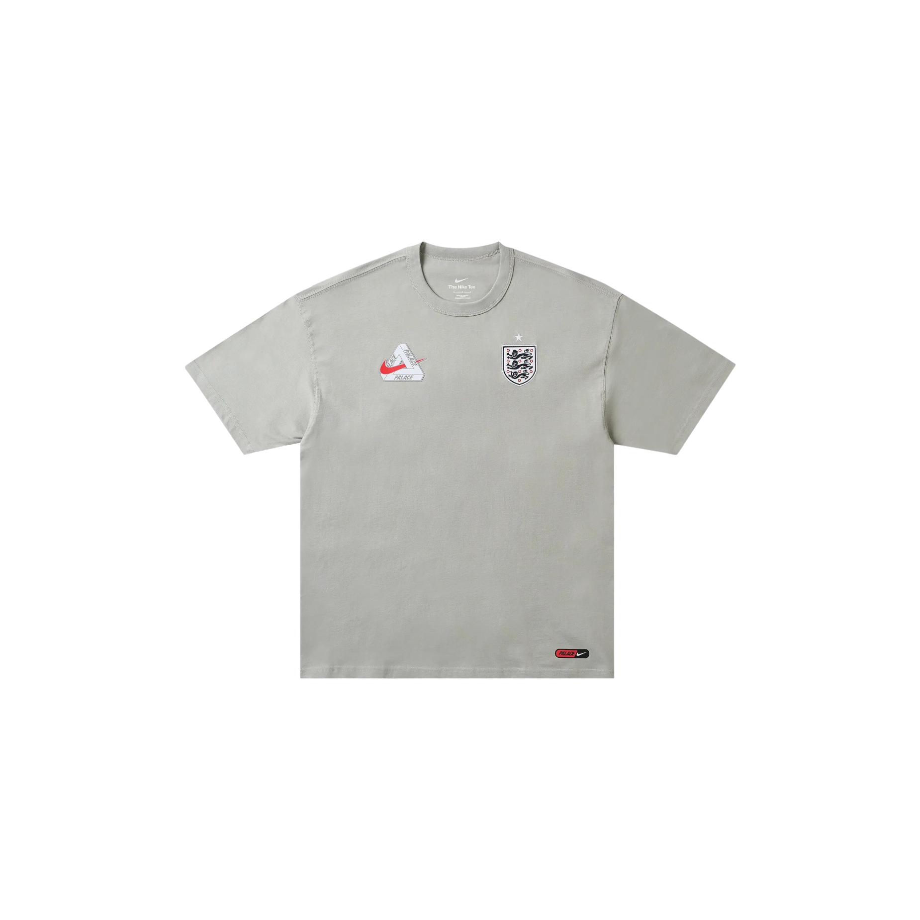 Palace x Nike England T-Shirt Pewter Grey front view at Stashed UAE