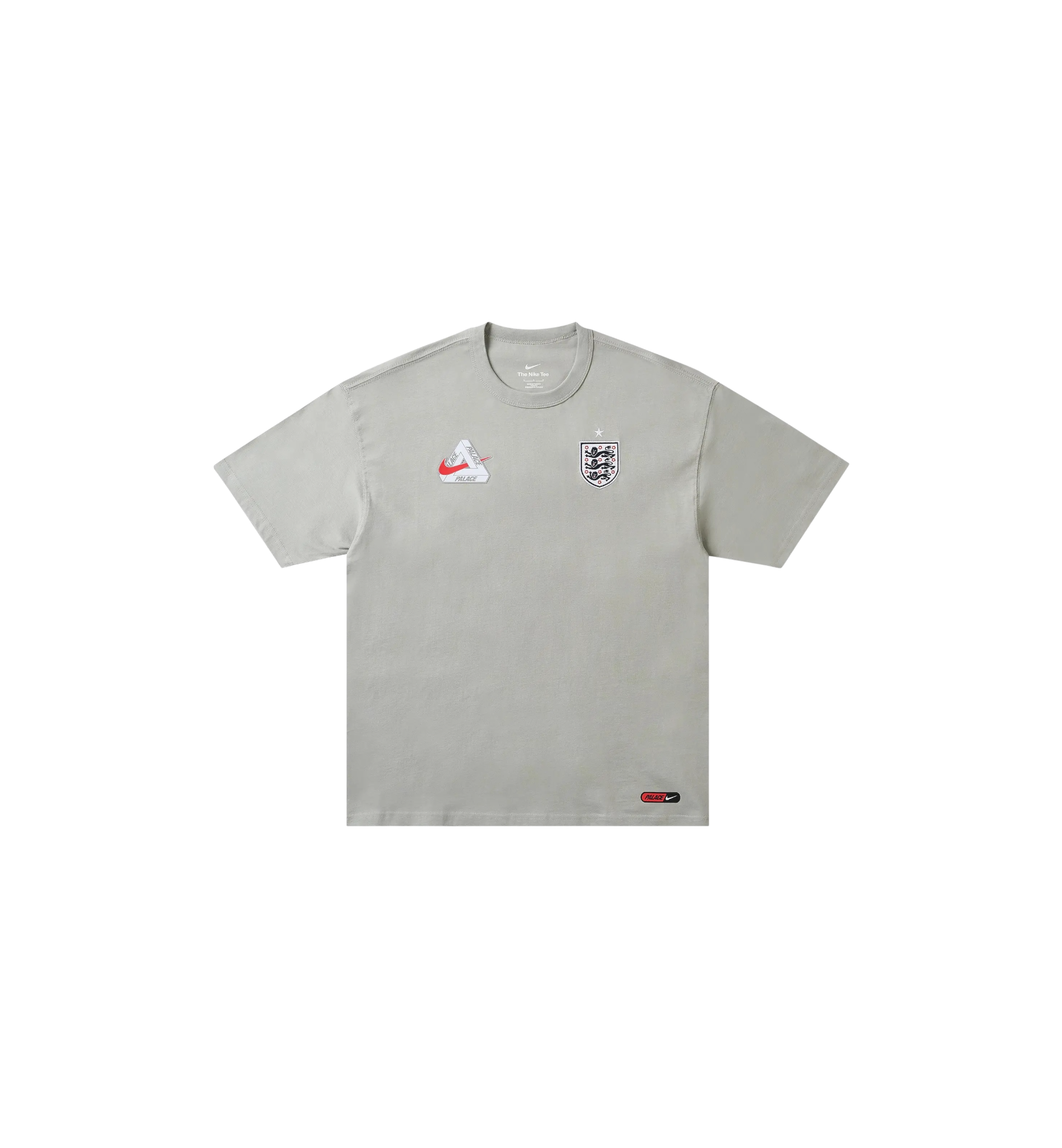 Palace x Nike England T-Shirt Pewter Grey front view at Stashed UAE