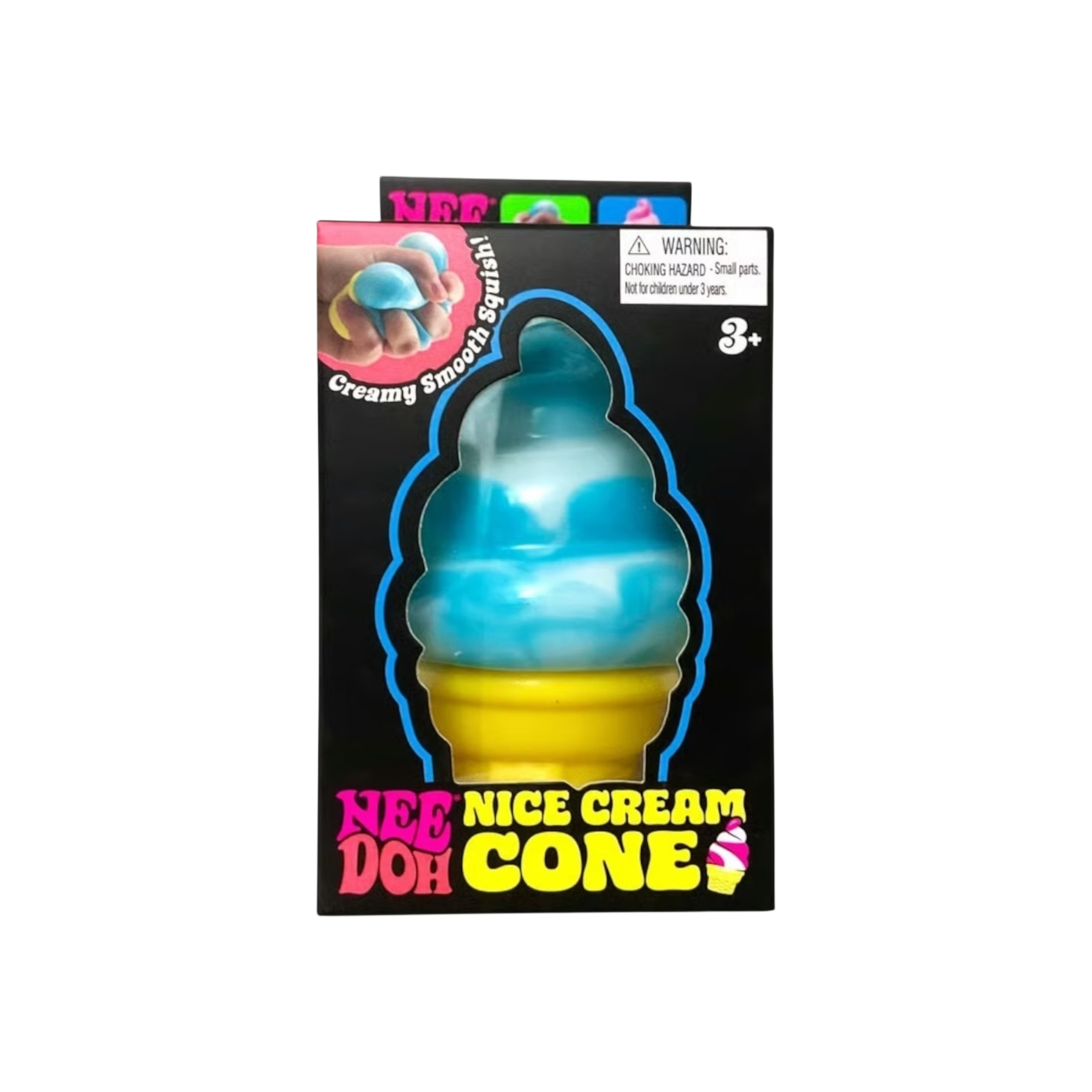 NeeDoh Nice Cream Ice Cream Cone Squishy Fidget Toy Blue packaging detail at Stashed UAE