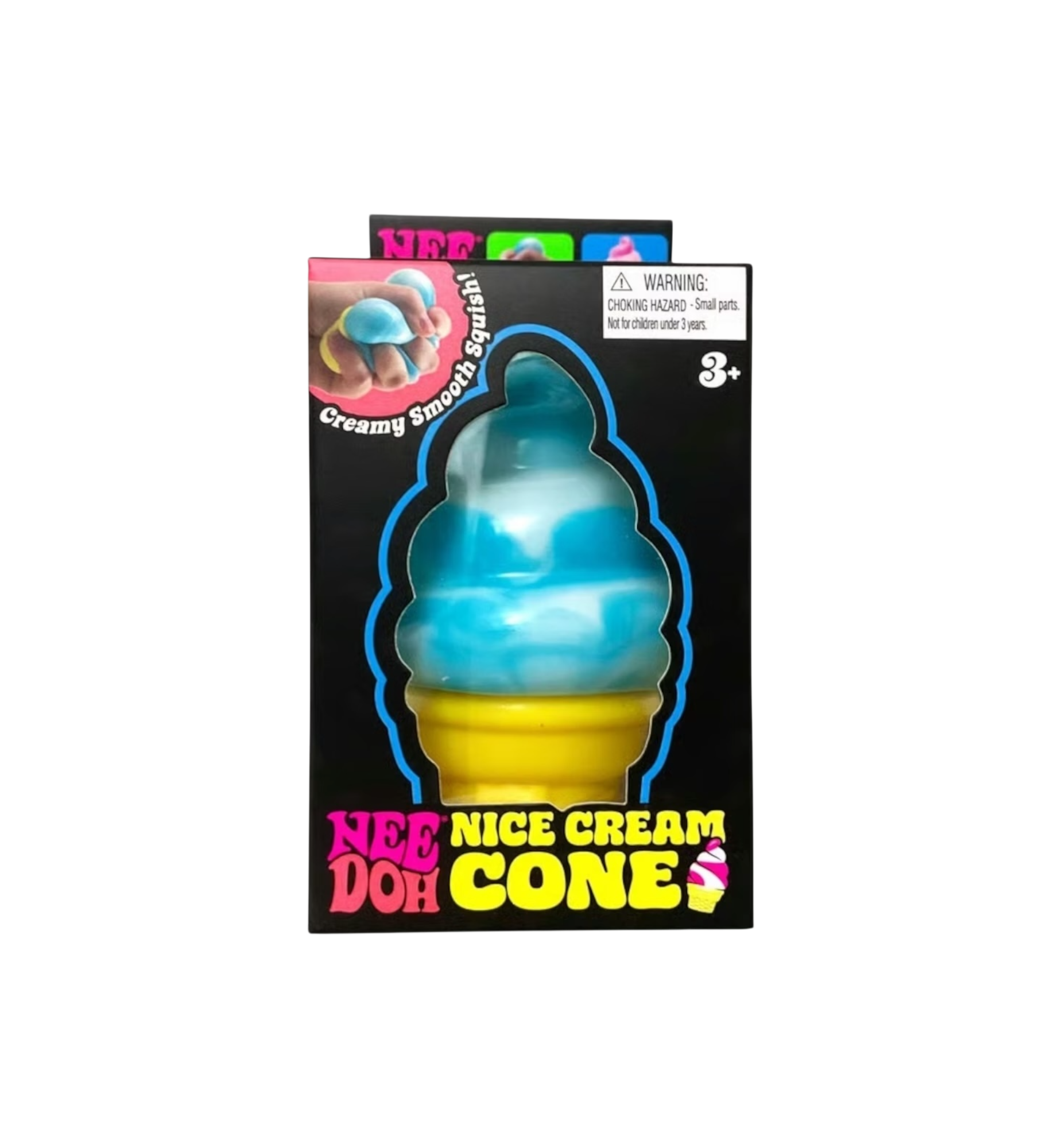 NeeDoh Nice Cream Ice Cream Cone Squishy Fidget Toy Blue packaging detail at Stashed UAE