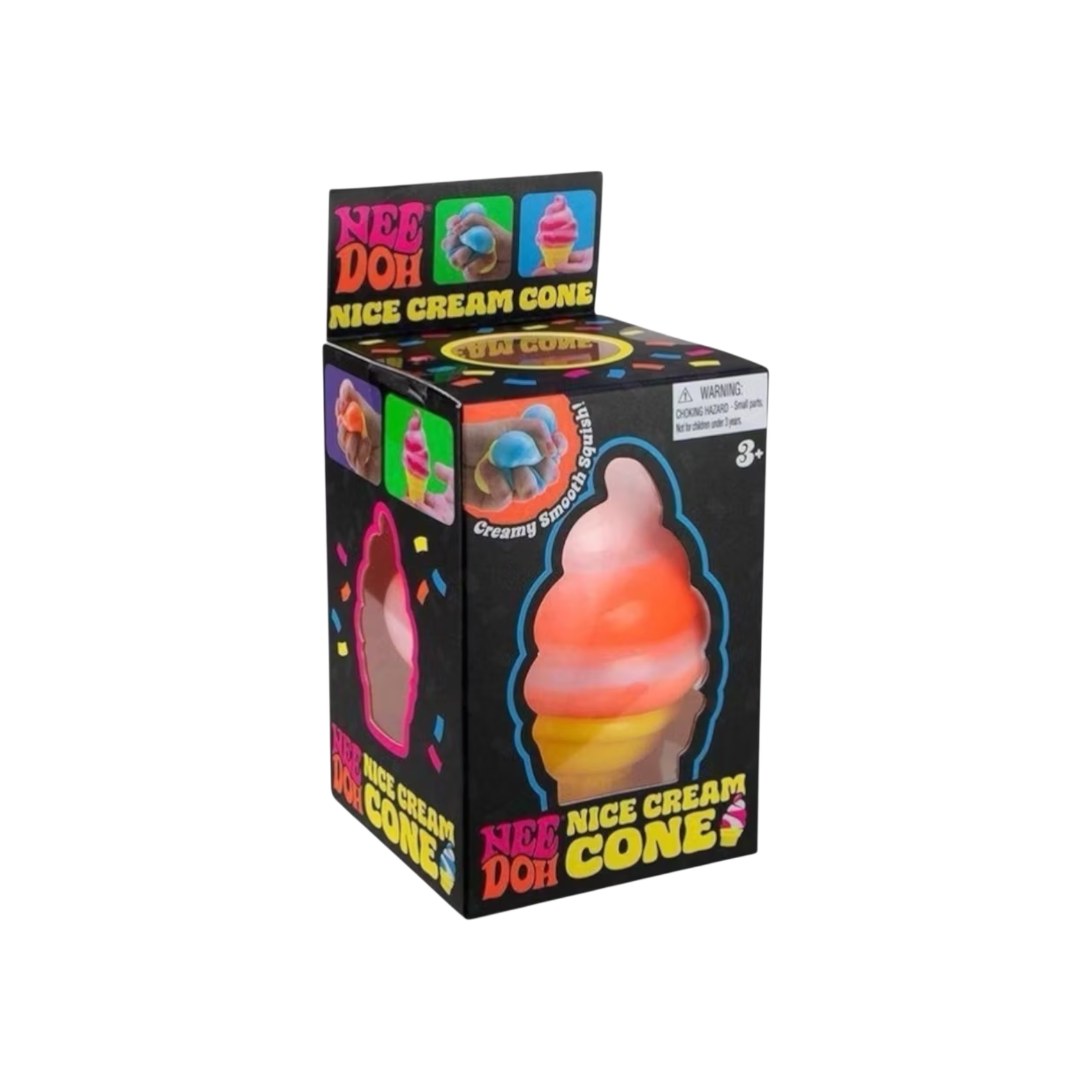 NeeDoh Nice Cream Ice Cream Cone Squishy Fidget Toy Orange packaging detail at Stashed UAE