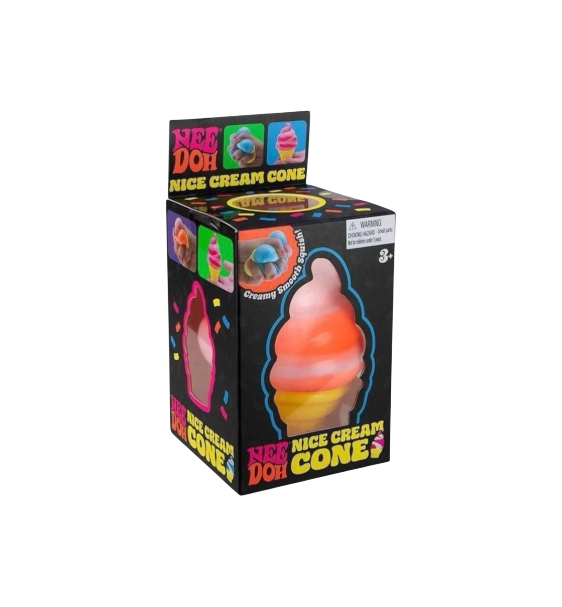 NeeDoh Nice Cream Ice Cream Cone Squishy Fidget Toy Orange packaging detail at Stashed UAE