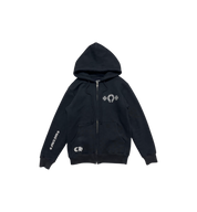 Chrome Hearts FY Horseshoe Thermal Lined Zip Up Hoodie Black at Stashed UAE