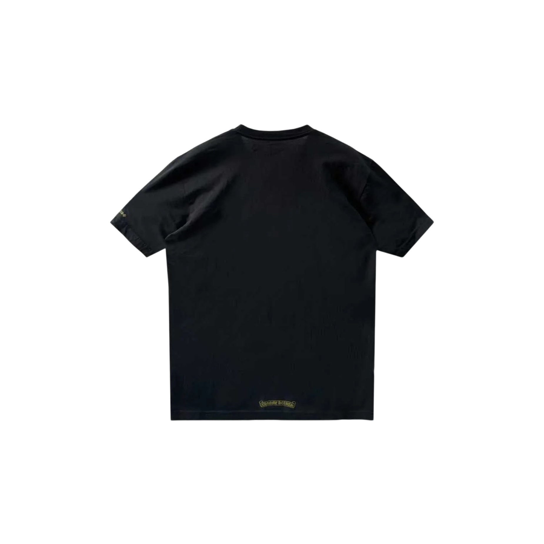 Chrome Hearts Gold Script Neck Pocket Tee Black back view at Stashed UAE