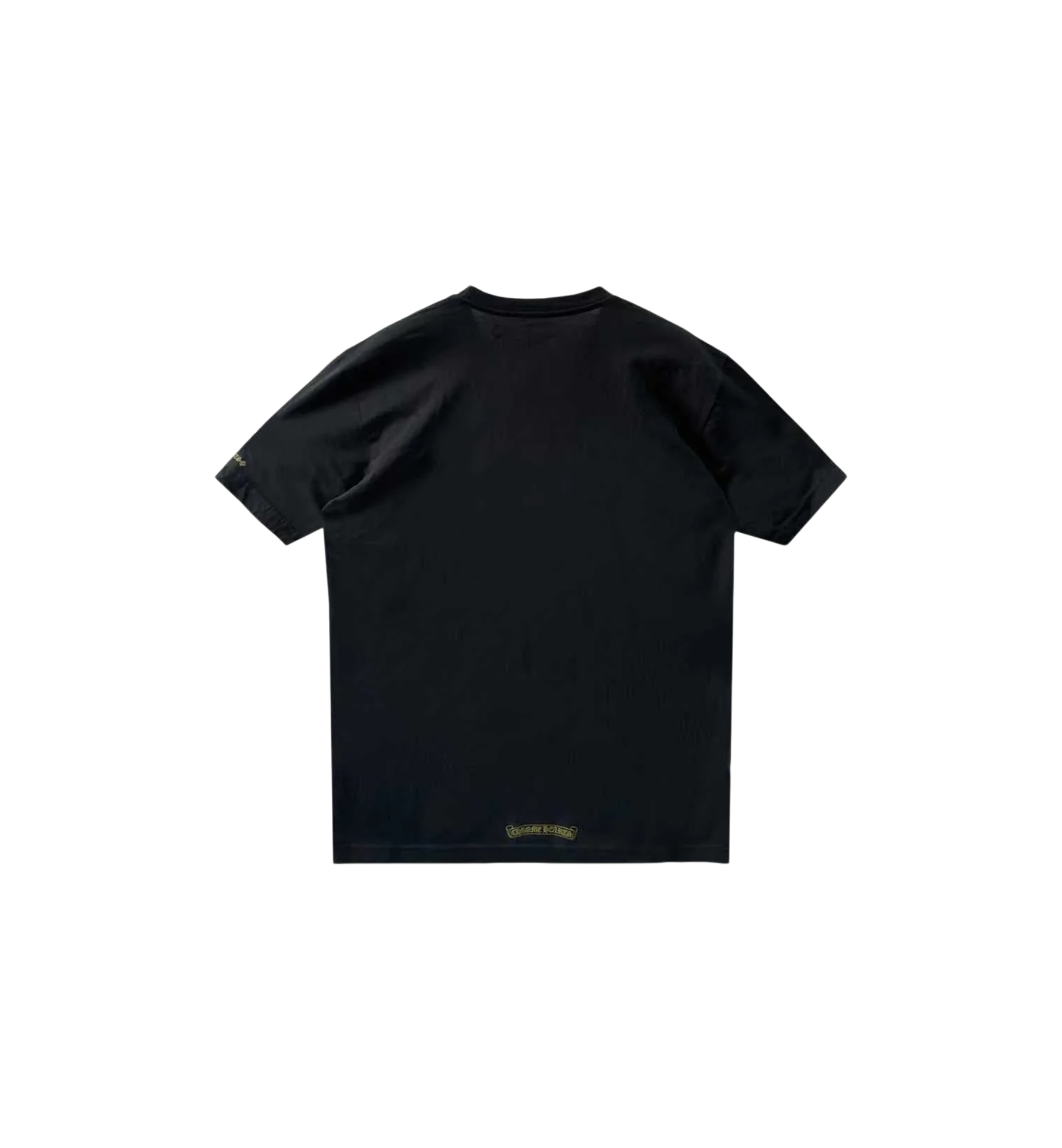 Chrome Hearts Gold Script Neck Pocket Tee Black back view at Stashed UAE