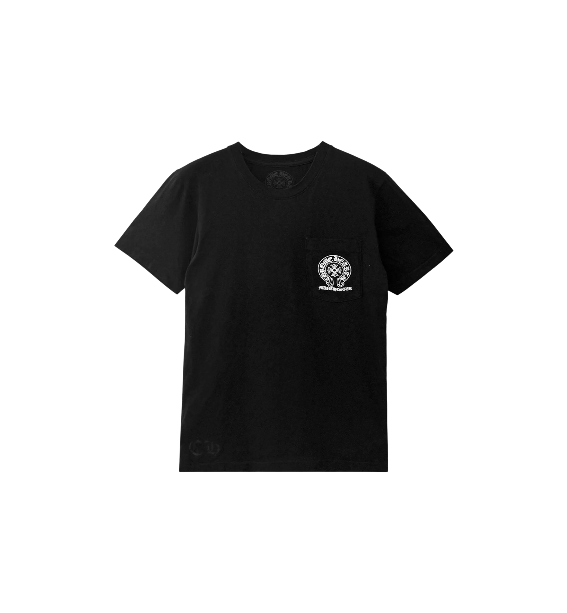 Chrome Hearts Manchester Exclusive Horseshoe Tee Black front view at Stashed UAE