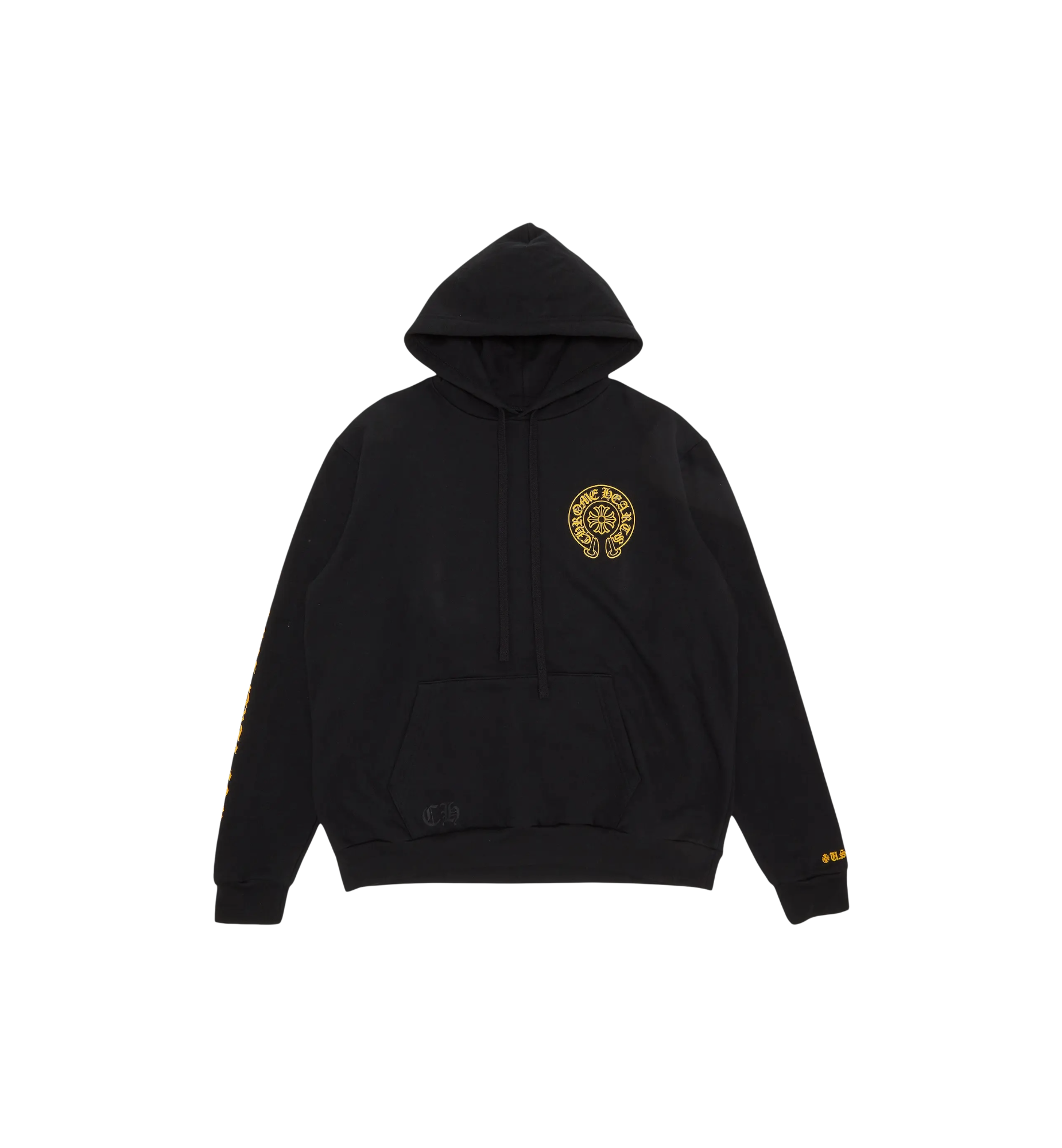 Chrome Hearts Online Exclusive Hoodie Black/Yellow front view at Stashed UAE