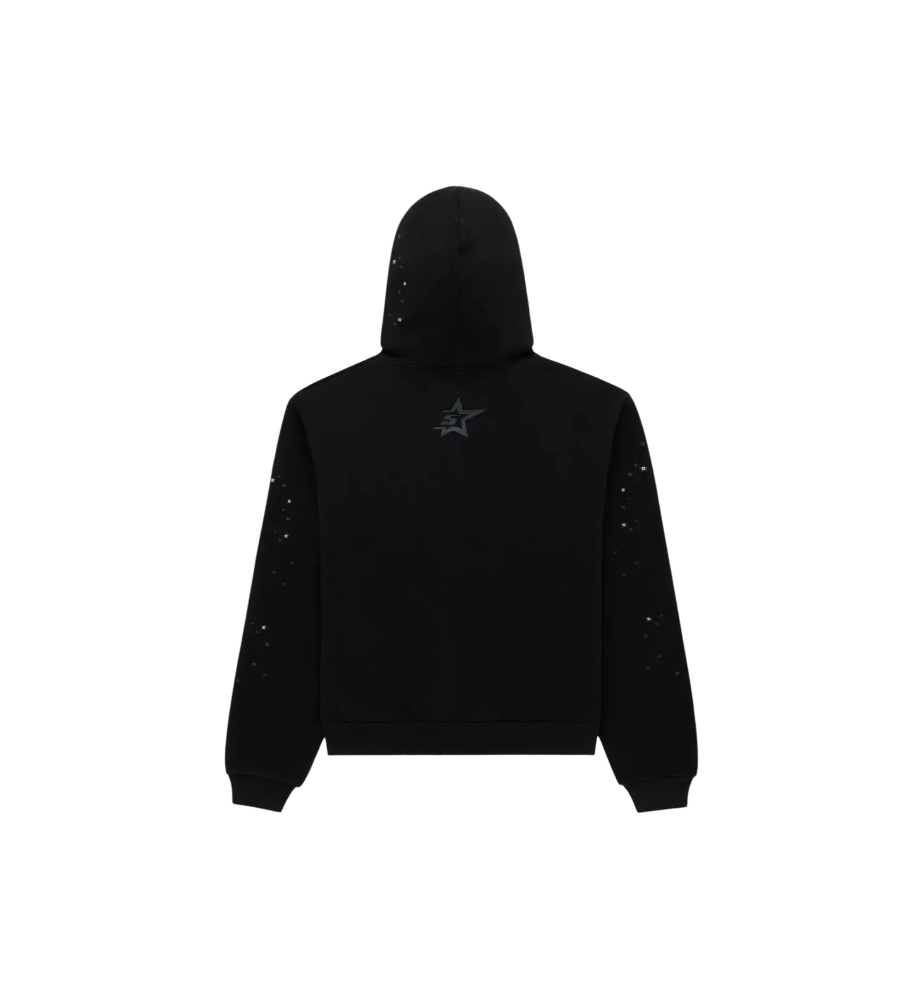 SP5DER Rhinestone Punk V2 Hoodie Black back view at Stashed UAE