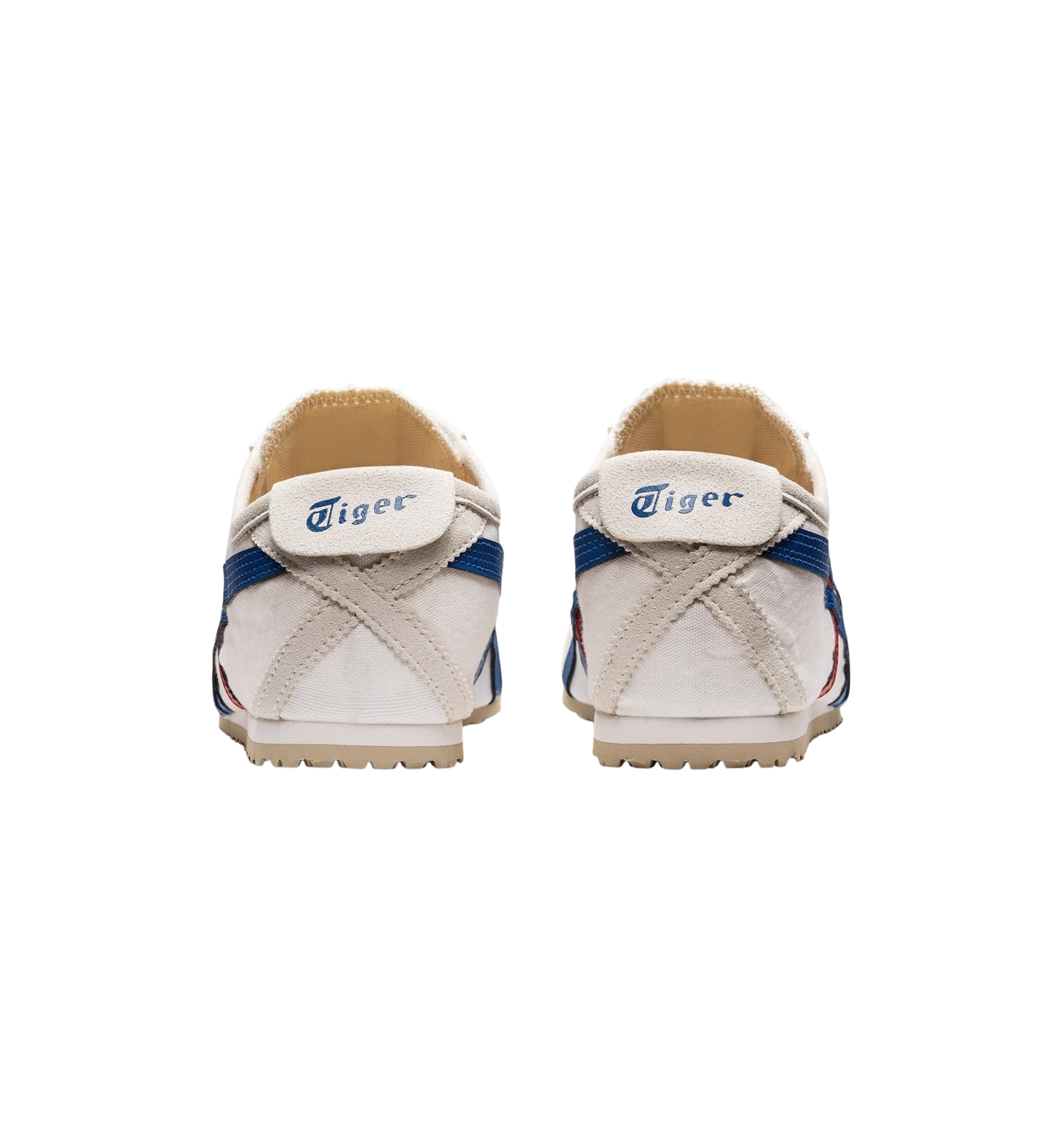 Onitsuka Tiger Mexico 66 Slip-On White Blue Red heel view at Stashed UAE