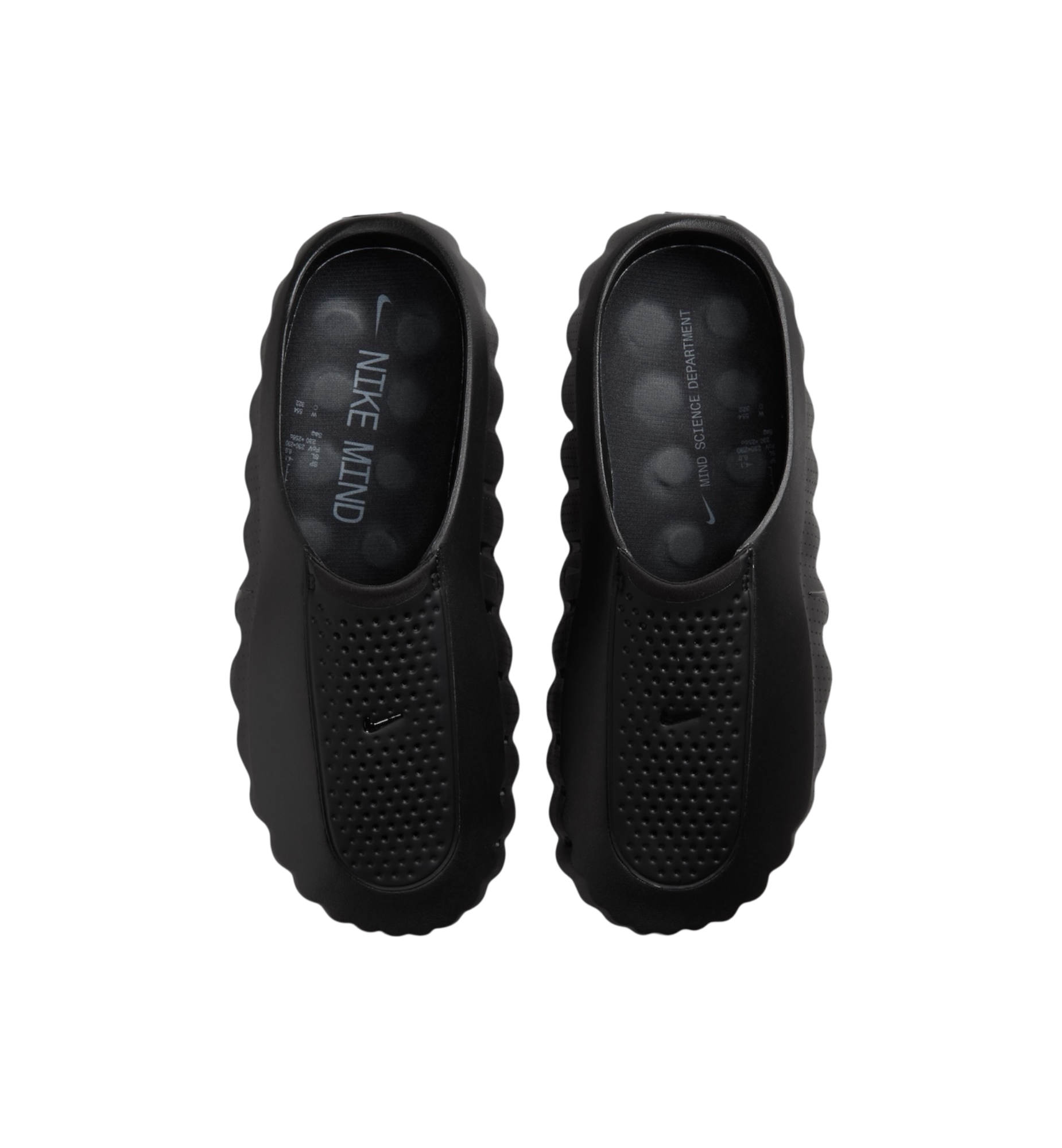 Nike Mind 001 Slide Triple Black top view at Stashed UAE