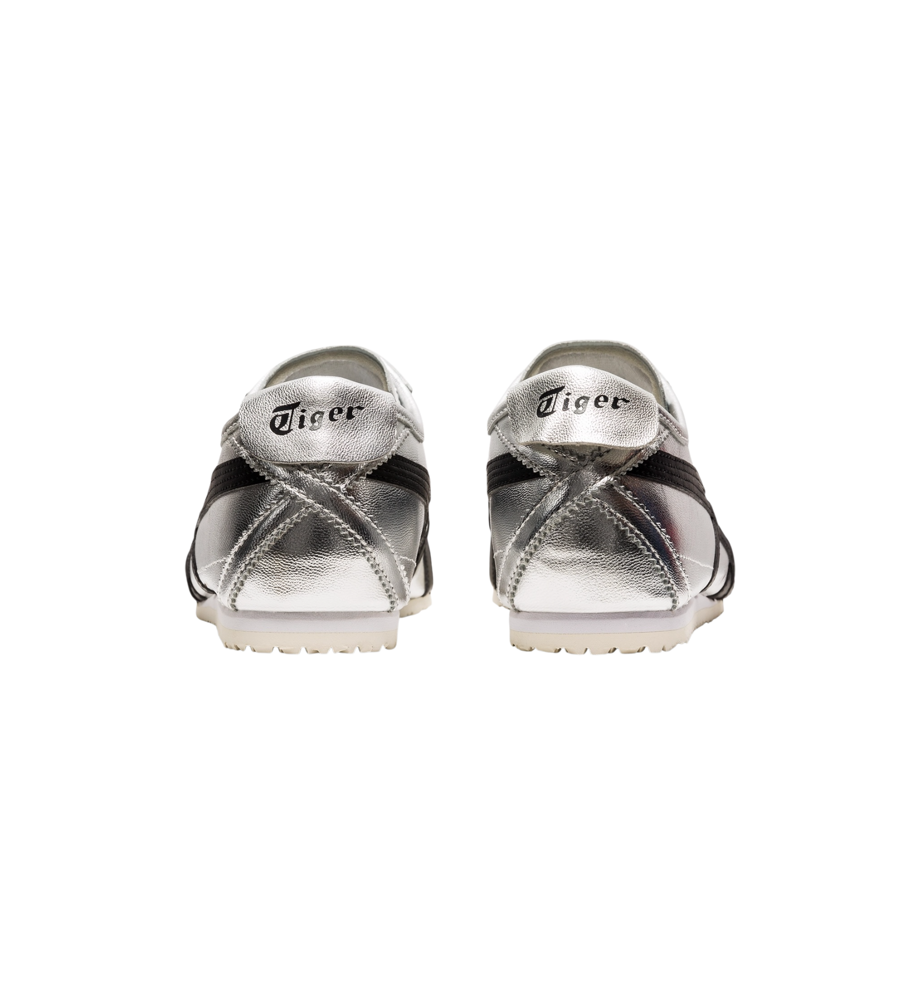 Onitsuka Tiger Mexico 66 Pure Silver Black heel view at Stashed UAE