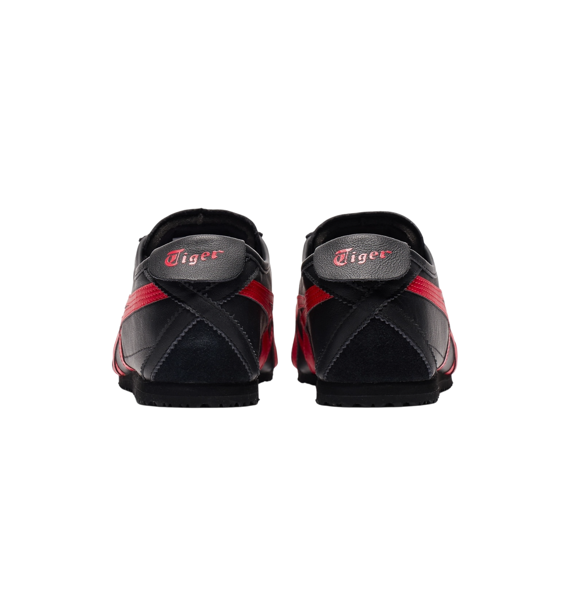Onitsuka Tiger Mexico 66 Black Classic Red heel view at Stashed UAE