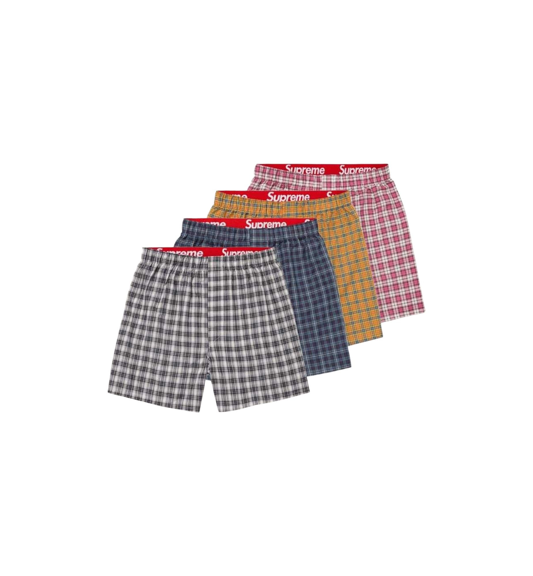 Supreme Hanes Plaid Boxers Multicolor 4 Pack at Stashed UAE