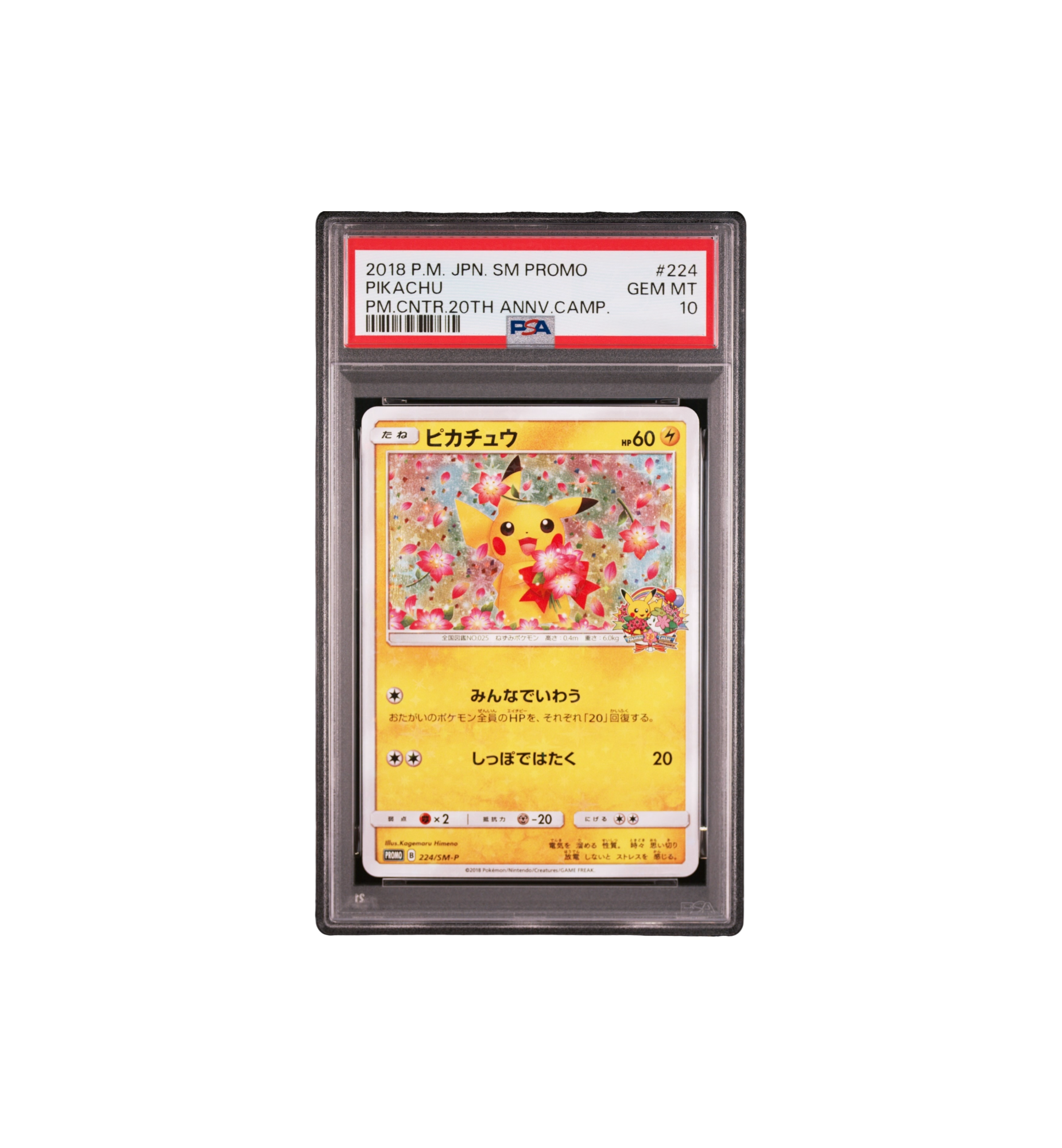 2018 Pokemon Japanese SM Promo Pokemon Center 20th Anniversary GEM MT 10 Pikachu at Stashed UAE