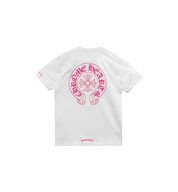 Chrome Hearts Pink Horseshoe Logo T-Shirt "White"