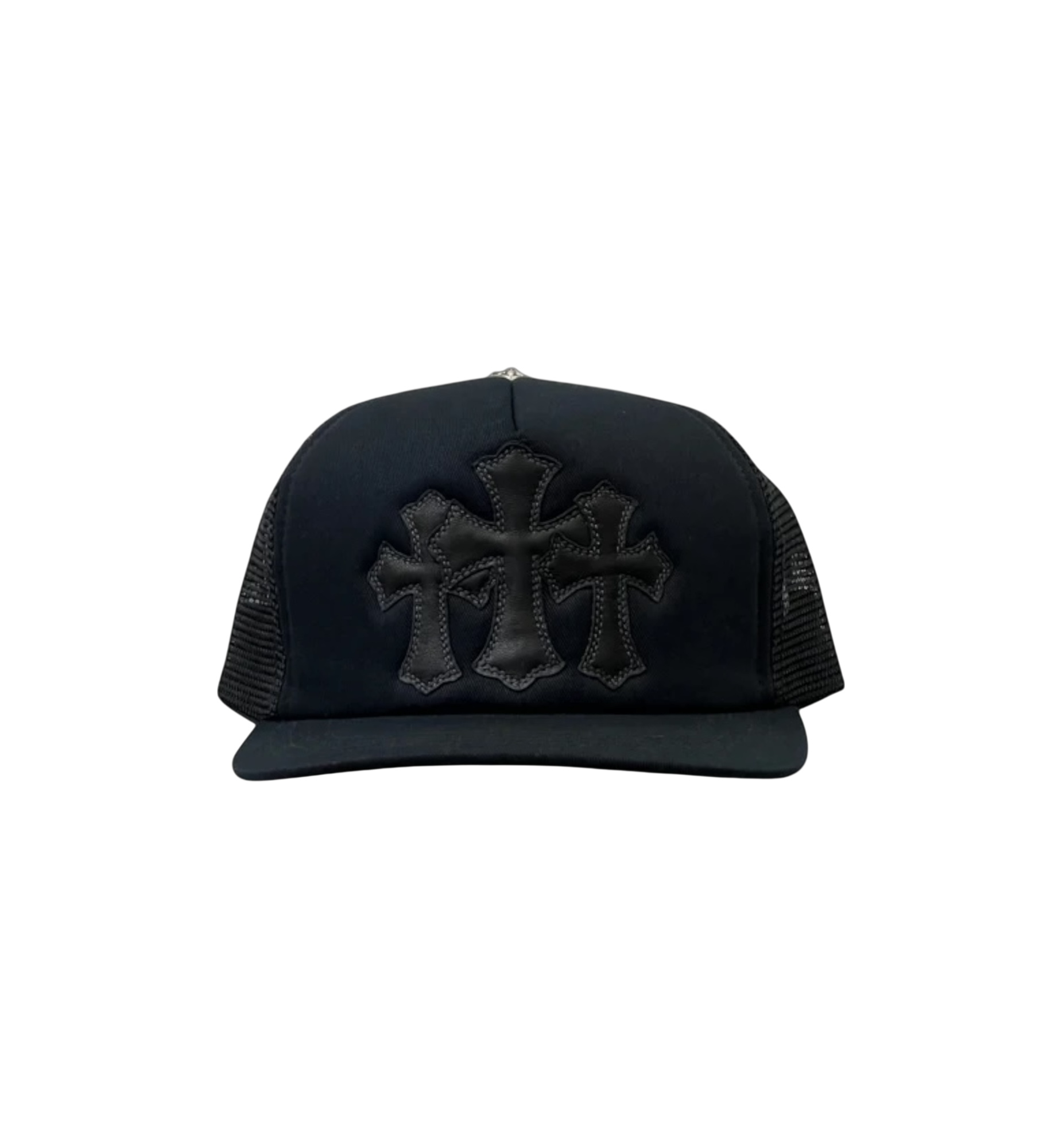 Chrome Hearts Triple Cross Cemetery Trucker Hat "Black/Black"