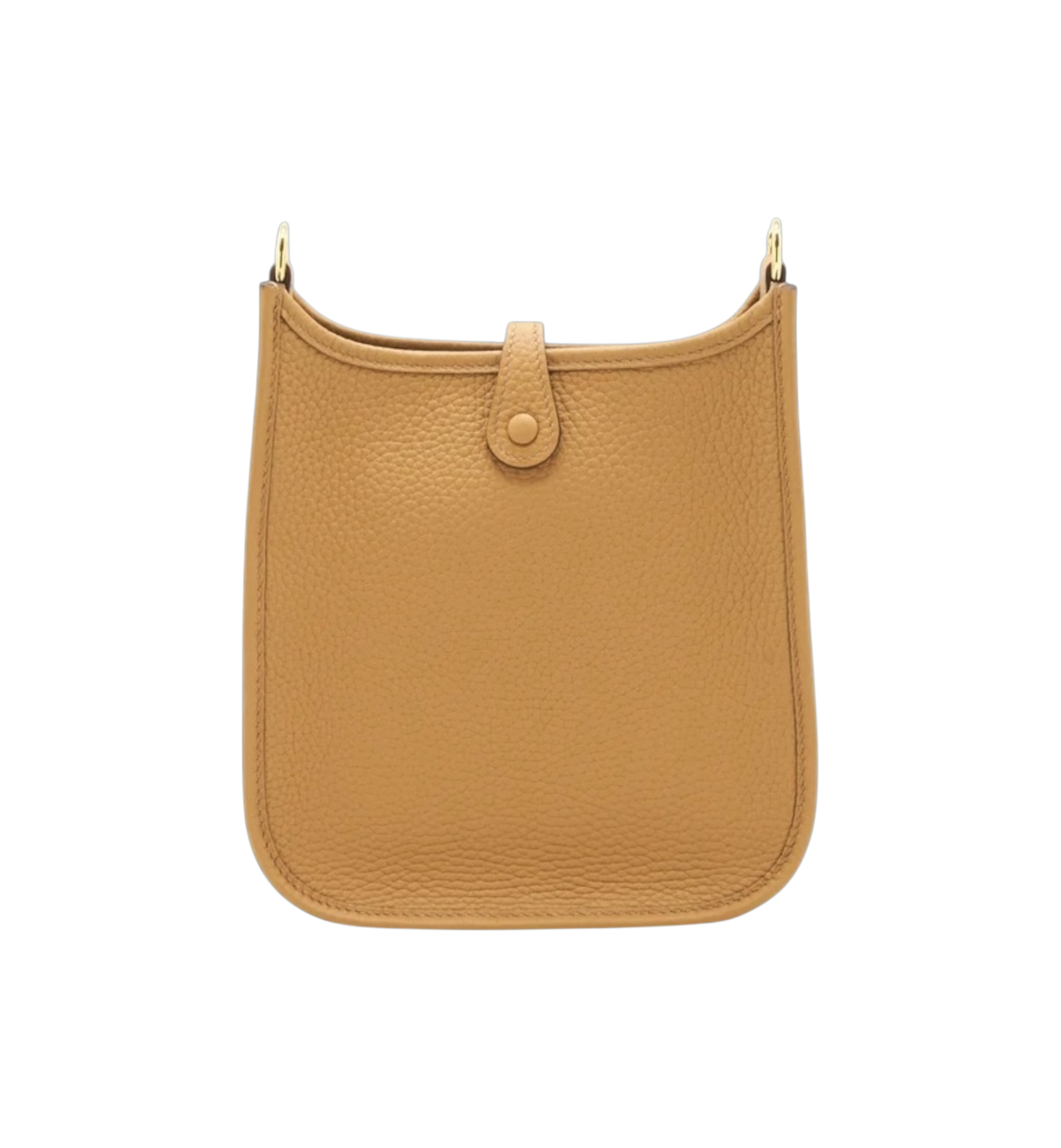 Hermes Evelyne 16 Gold Hardware Bag "Clemence Biscuit/Camel"