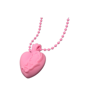 Chrome Hearts Floral Heart Silicone Necklace "Pink"