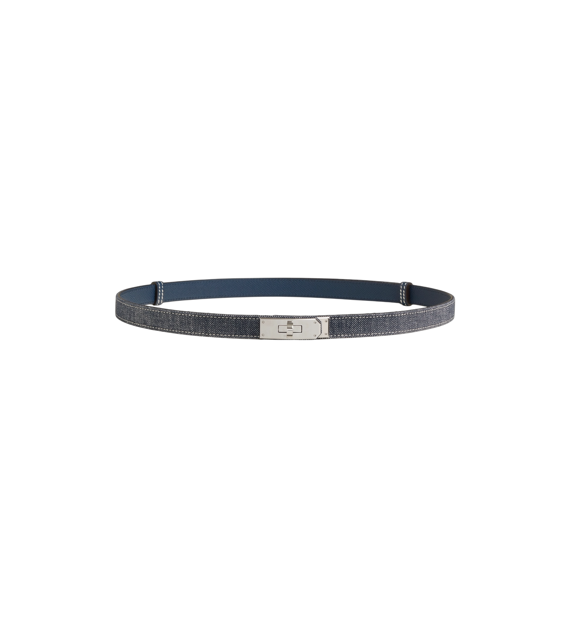 Hermes Kelly Jean 18 Belt Palladium Hardware "Bleu Indigo/Blanc/Bleu Navy"