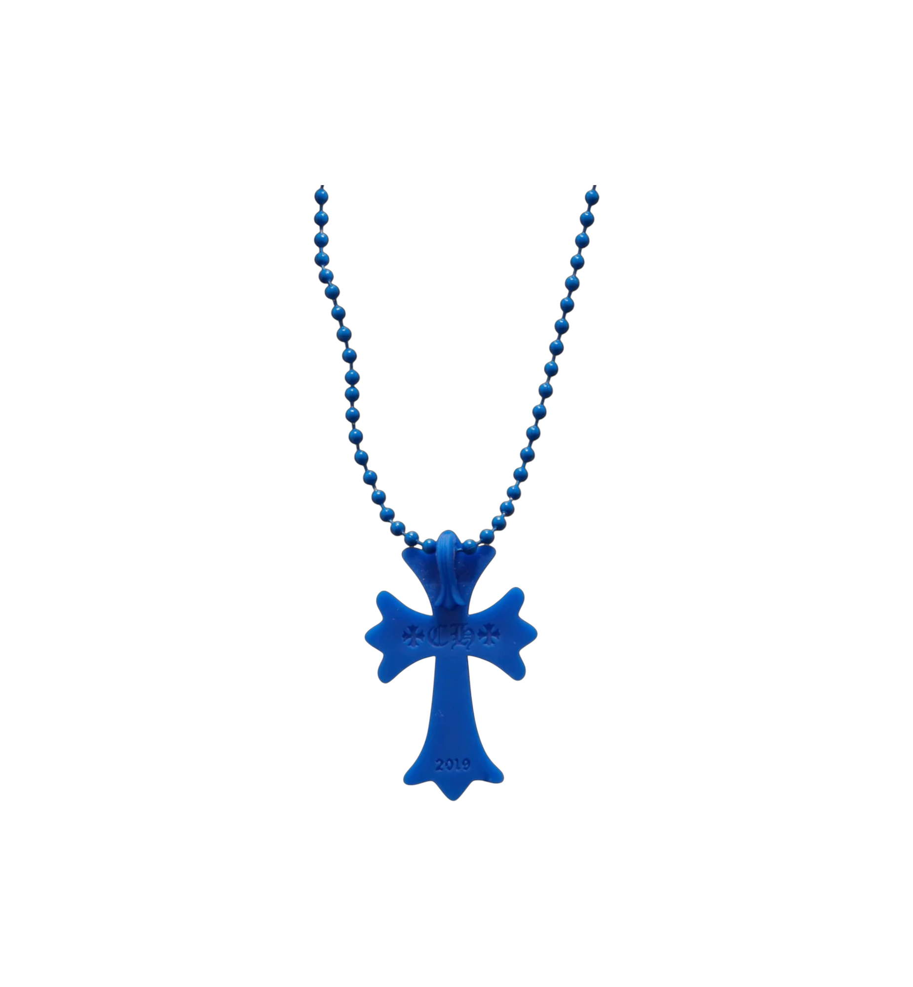 Chrome Hearts Cross Silicone Necklace "Blue"