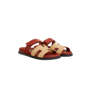 Hermes Chypre Sandal "Jaune Malawi/Rouge Sanguine"