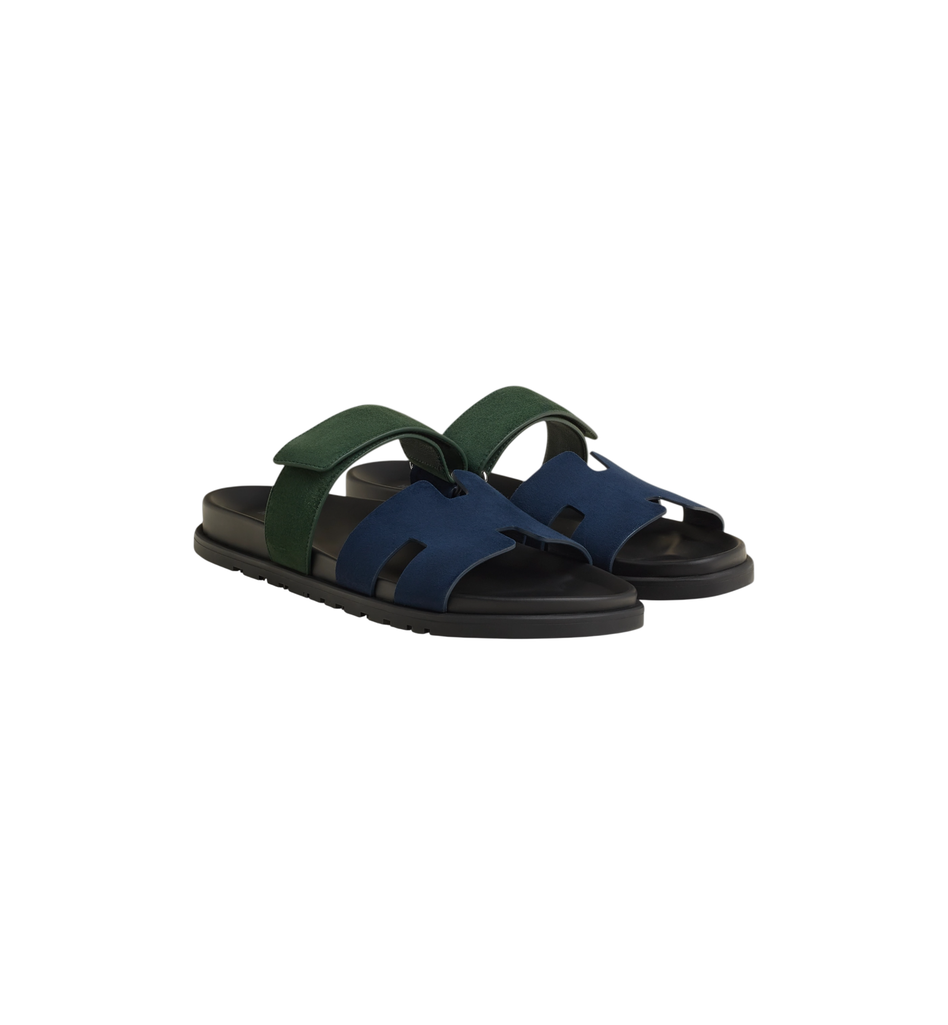 Hermes Chypre Sandal "Bleu Ocean/Vert Bouteille"