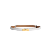 Hermes Kelly 18 Belt Gold Hardware "Blanc"