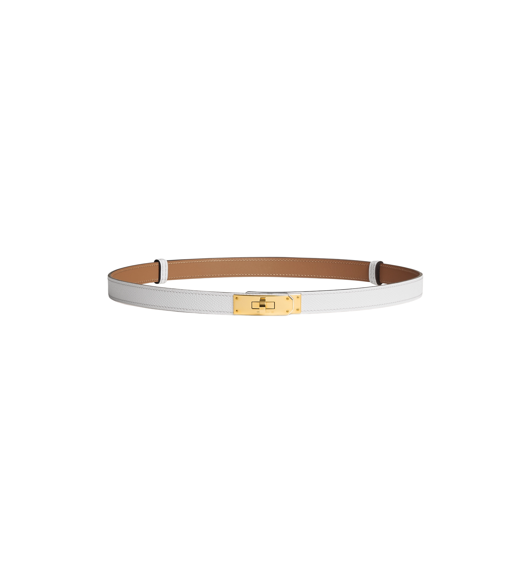 Hermes Kelly 18 Belt Gold Hardware "Blanc"
