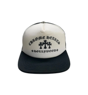 Chrome Hearts Hollywood Cross King Taco Trucker Cap "Black/White"