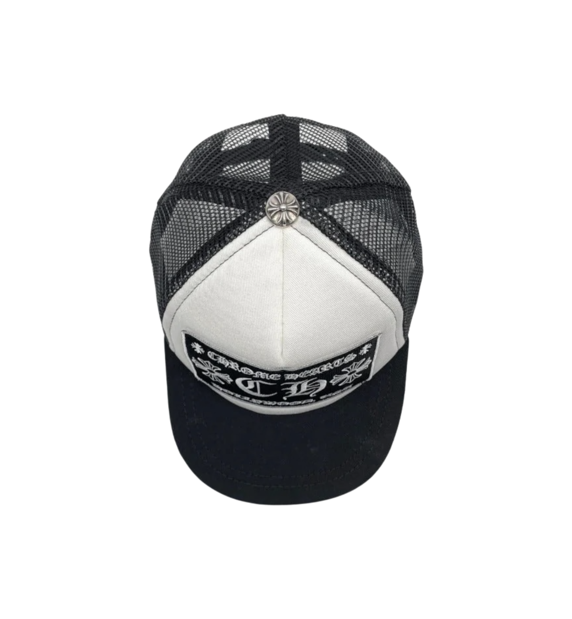 Chrome Hearts CH Hollywood Trucker Hat "Black/White"