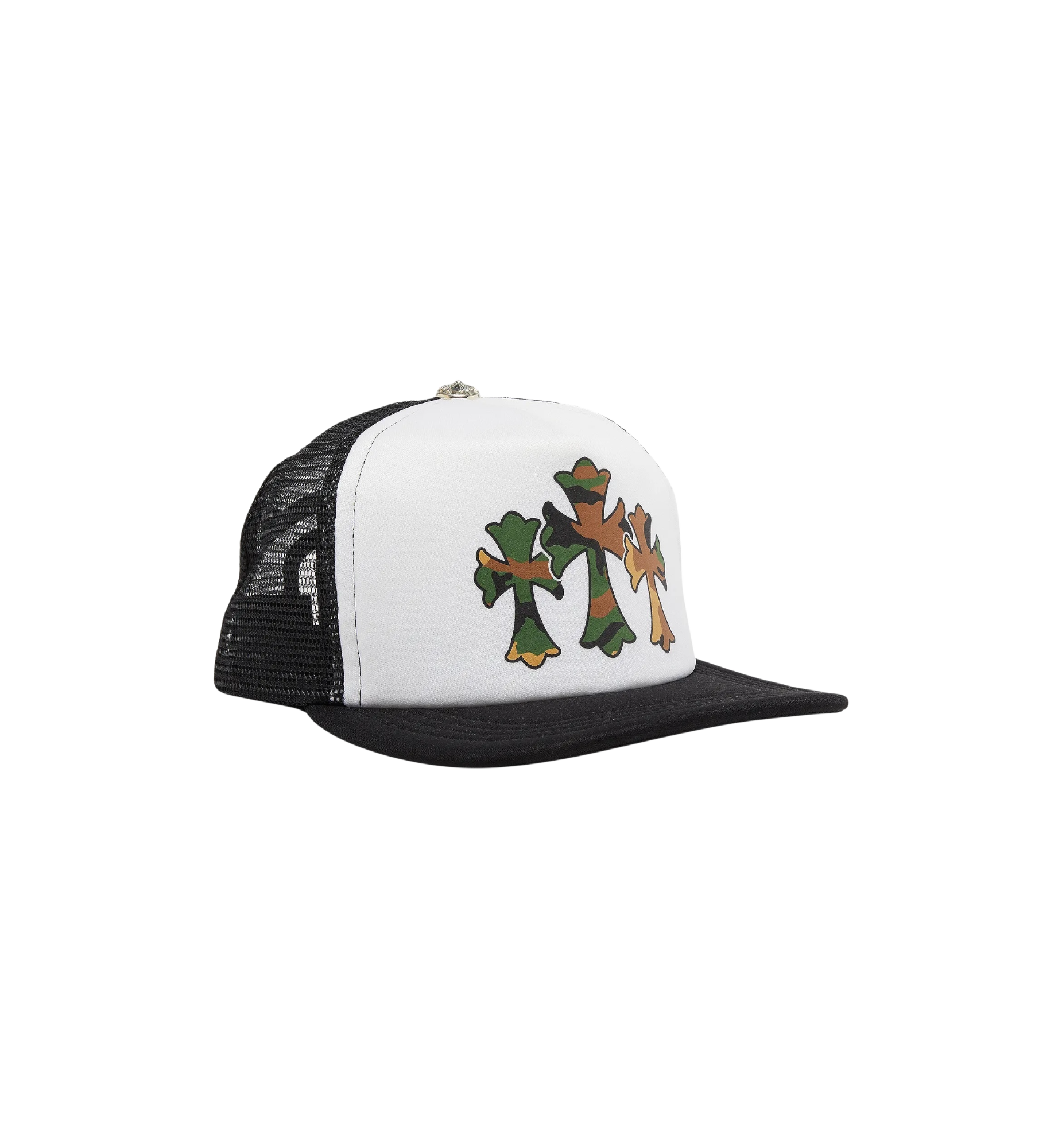 Chrome Hearts Triple Cross Trucker Hat "Black/White"