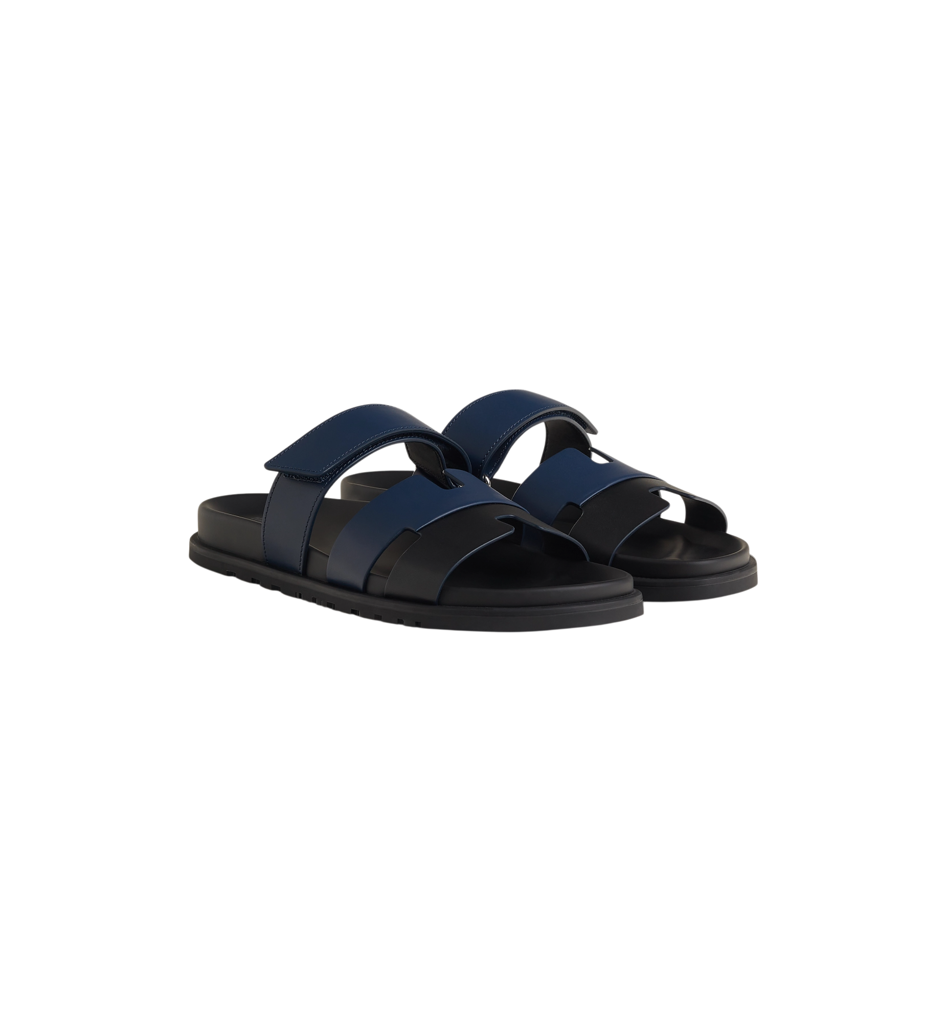 Hermes Chypre Sandal "Bleu Obscur/Noir"
